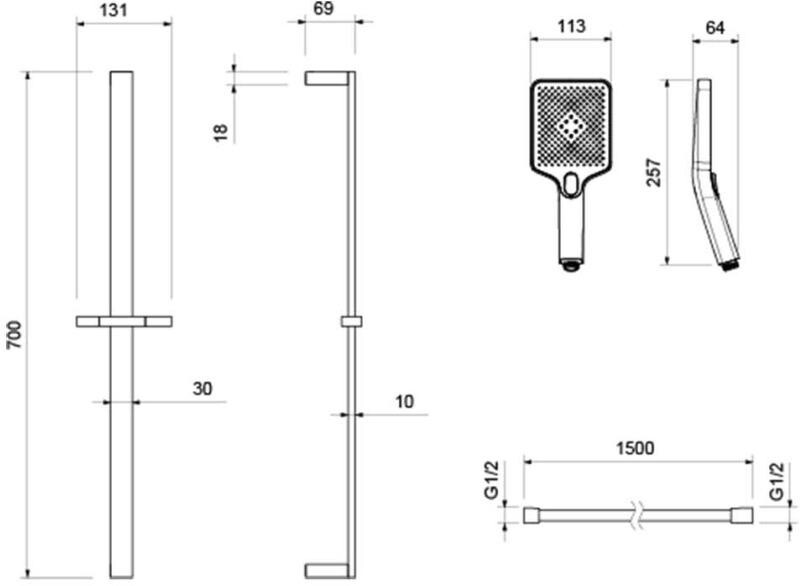 Душевой комплект с лейкой, смесителем для раковины и душа черный Aquatek "Либра" AQ1631MB - изображение 4
