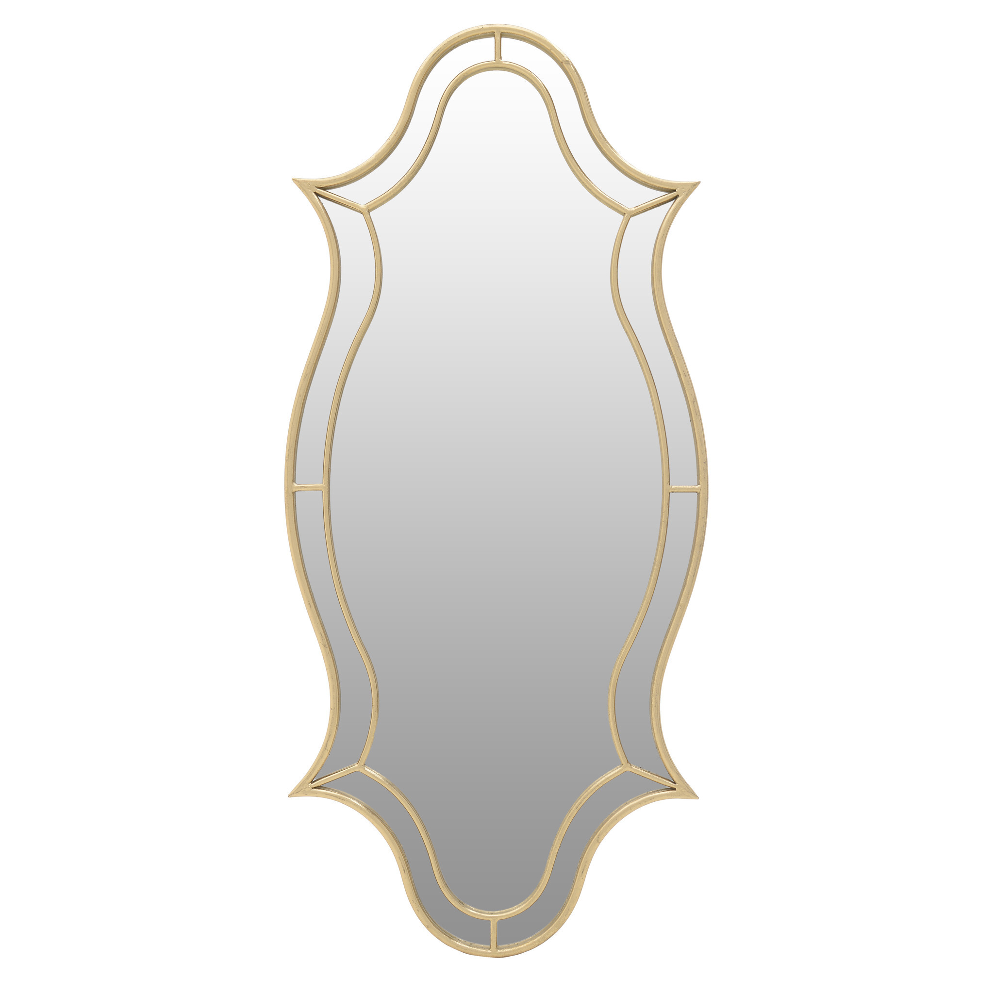 Зеркало настенное в металлической раме золотой 110 см