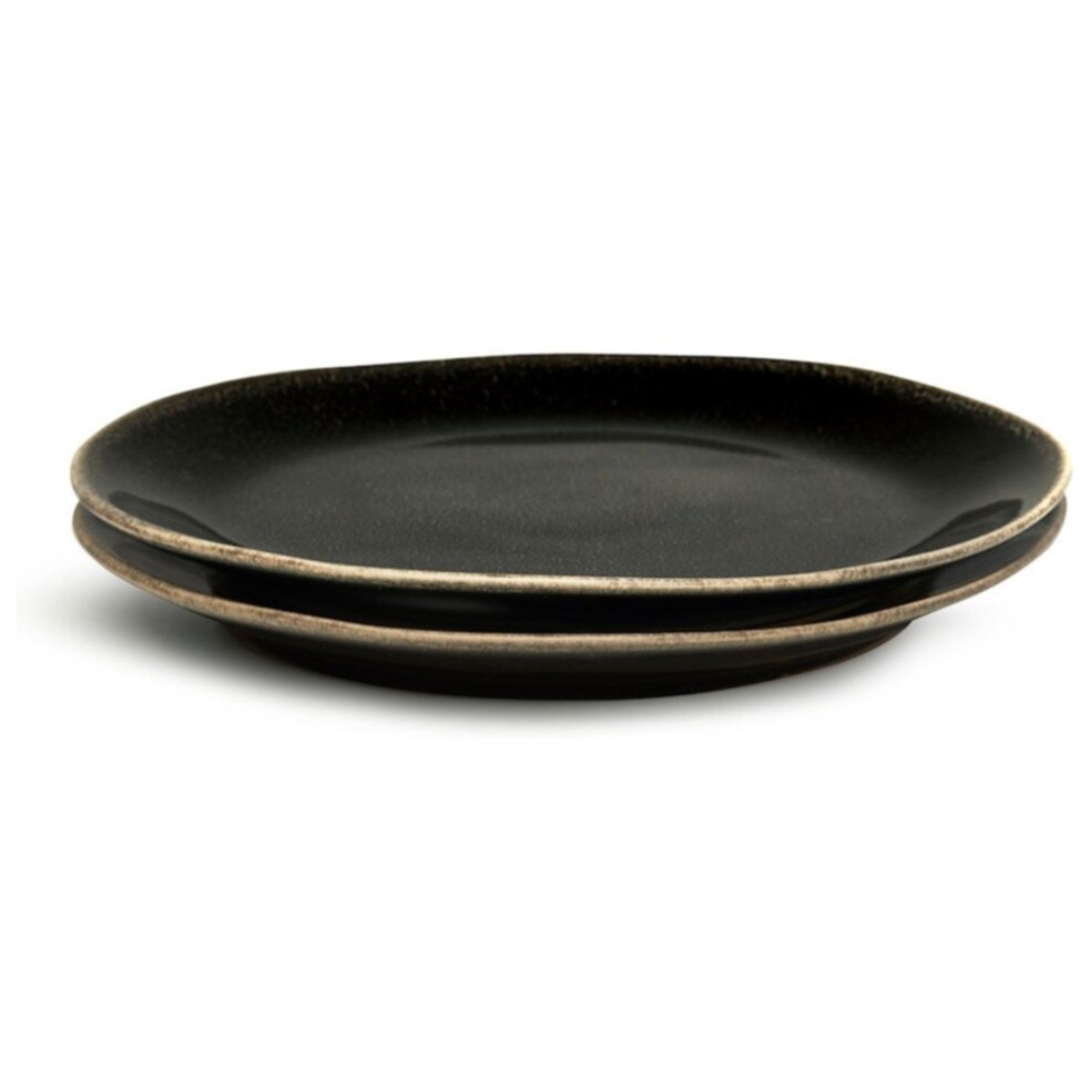 Тарелки керамические для закуски черные 2 шт 5018064