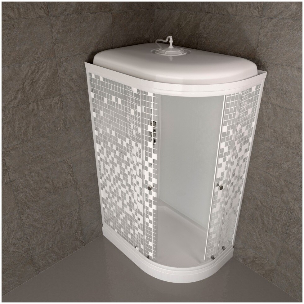 Душевая кабина ассиметричная левая с низким поддоном 120х80 см белая Triton "Коралл А" Щ0000061817 - изображение 4