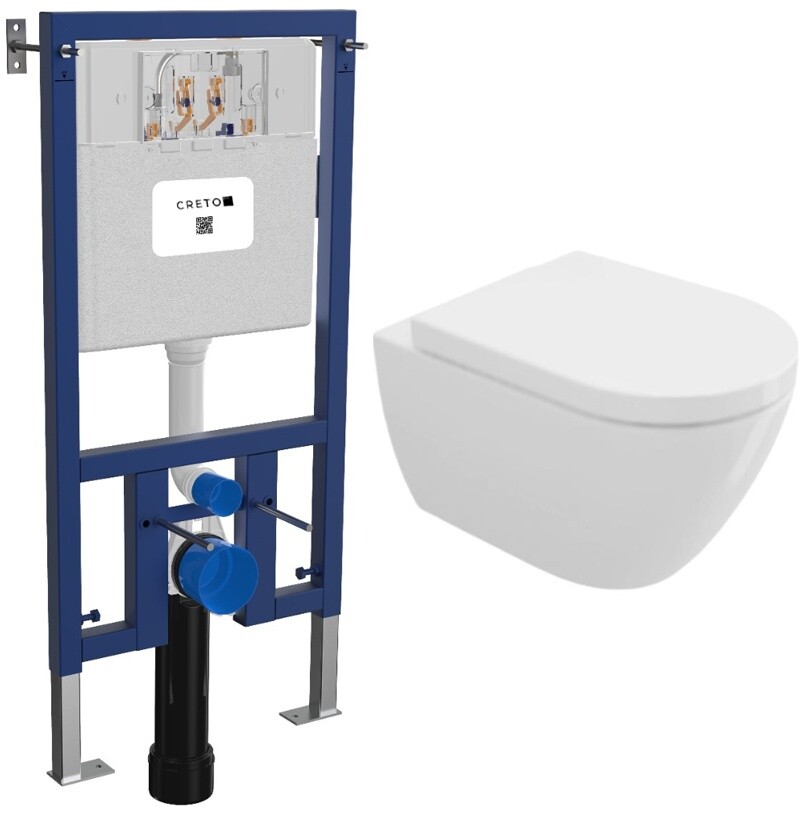 Унитаз подвесной белый Bocchi Venezia 1295-001-0129 с инсталляцией Creto Premium 2.0 INST-CR-2.0