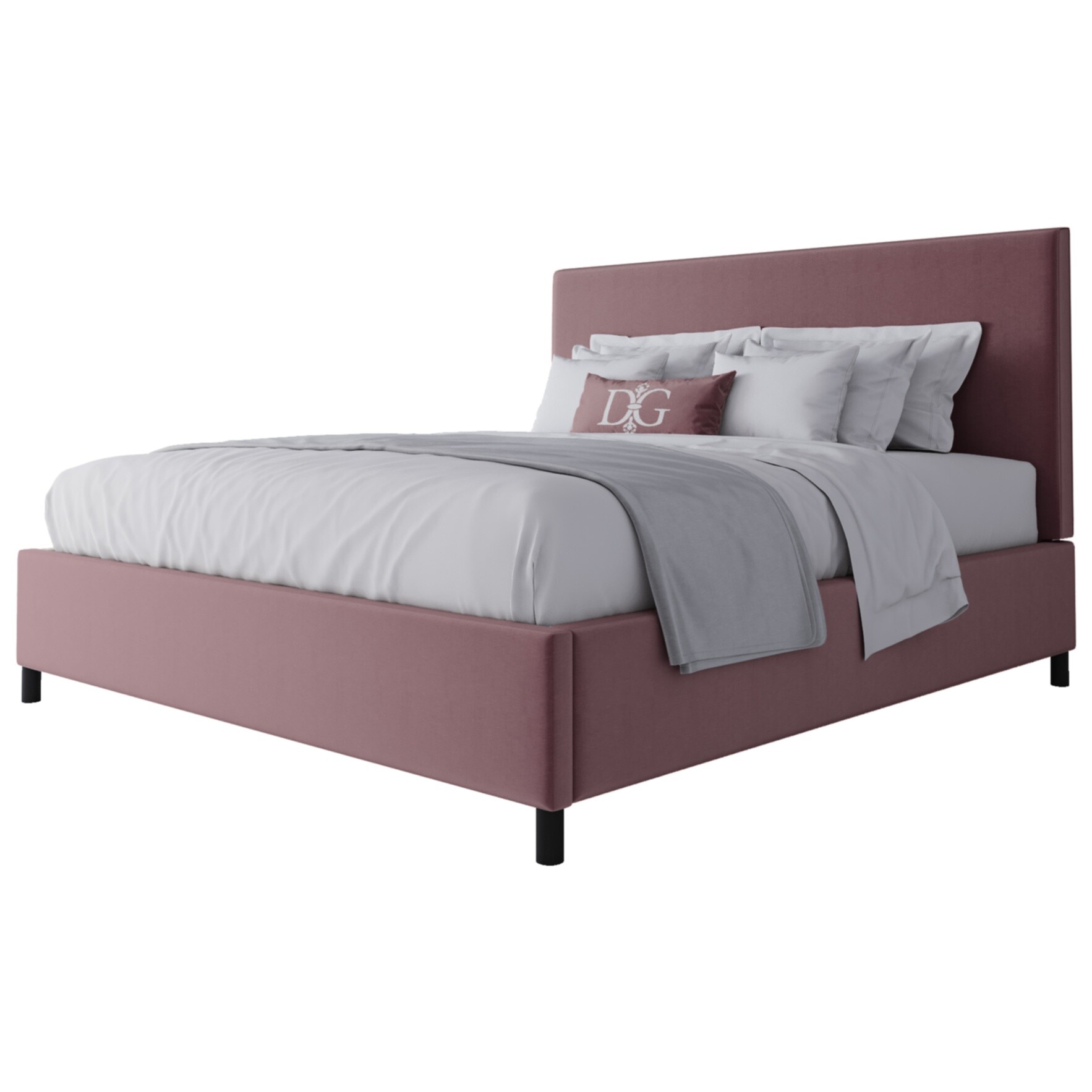 Кровать двуспальная 180х200 розовая Novac Platform