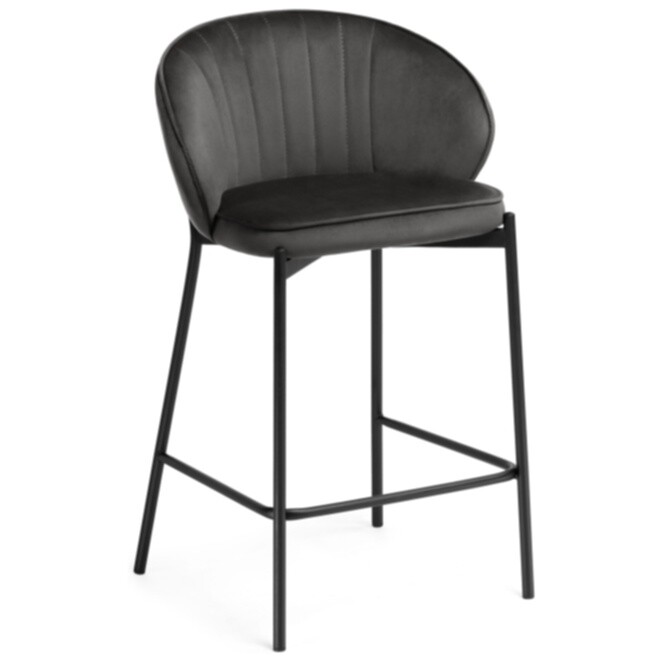 Полубарный стул на металлических ножках серый, черный &quot;Нейл&quot;