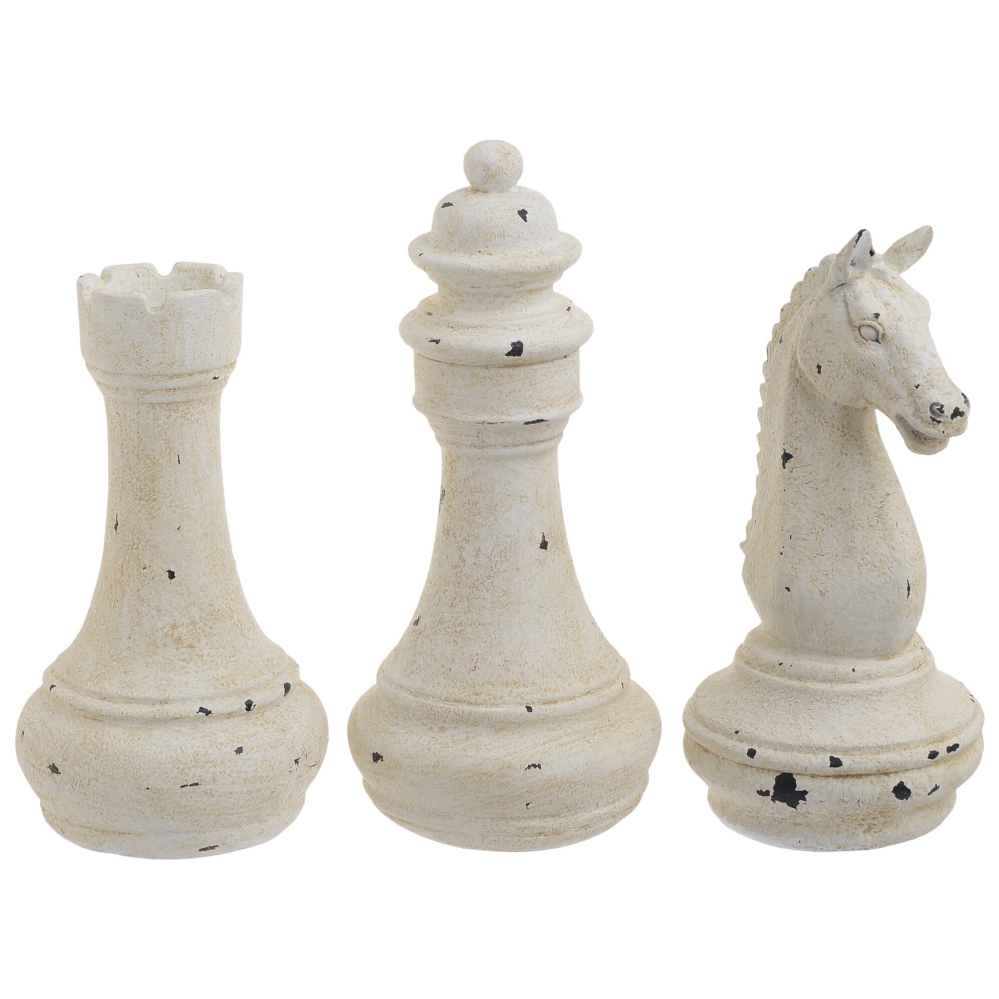 Статуэтки декоративные 3 шт молочные Chess