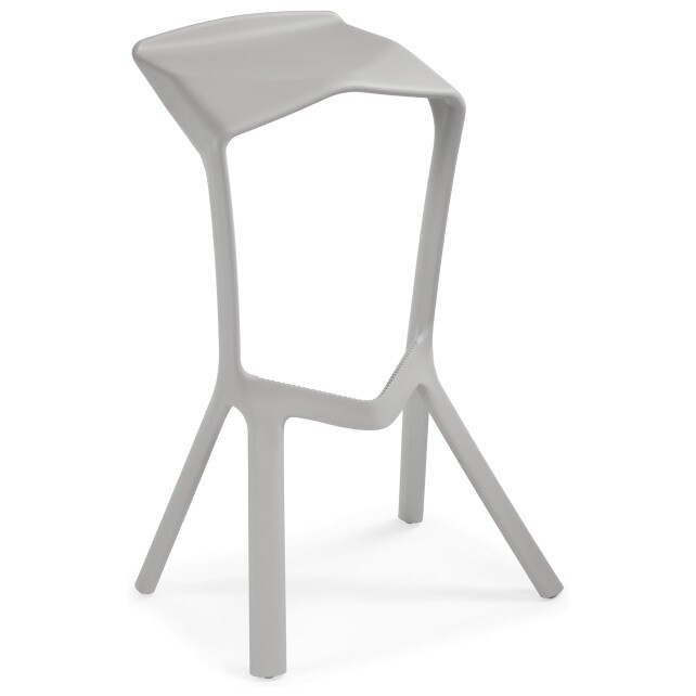 Барный стул пластиковый серыйMega