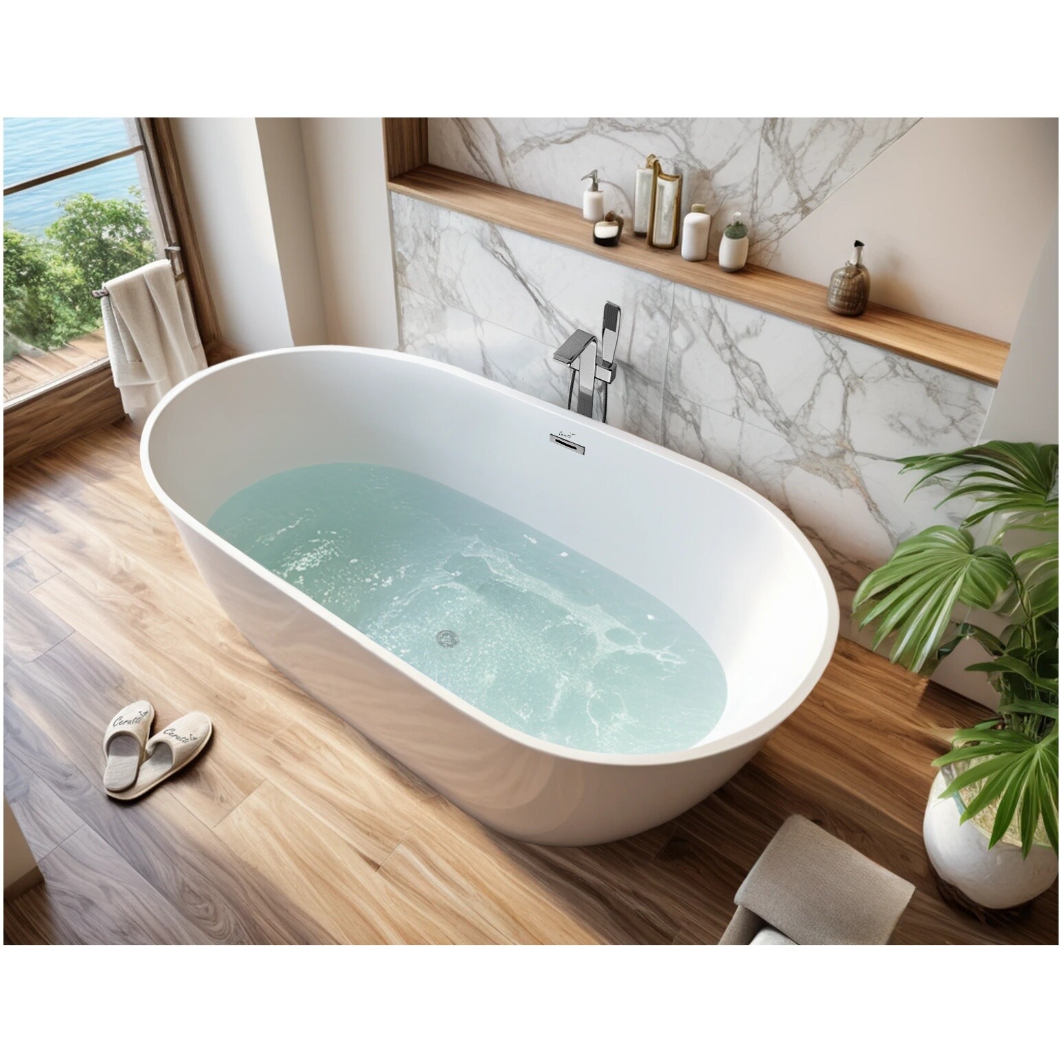 Ванна акриловая овальная 80х170 см белая Cerutti SPA MIMI170II CT10503
