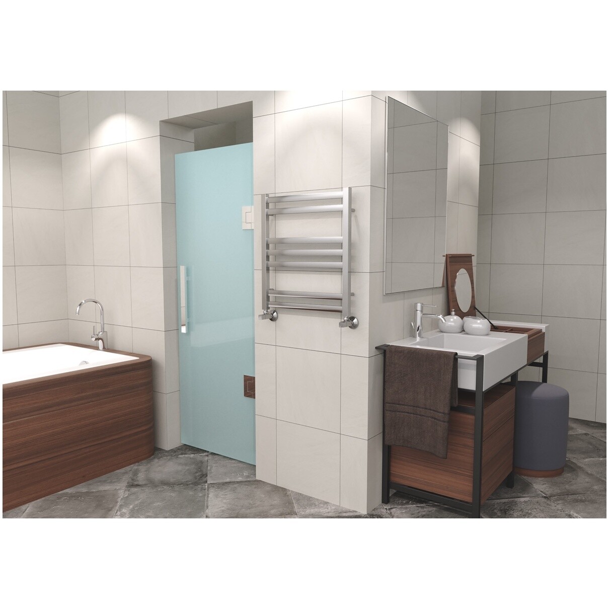 Полотенцесушитель водяной 50х60 см хром Lemark Bellario LM68607 П7 - изображение 4