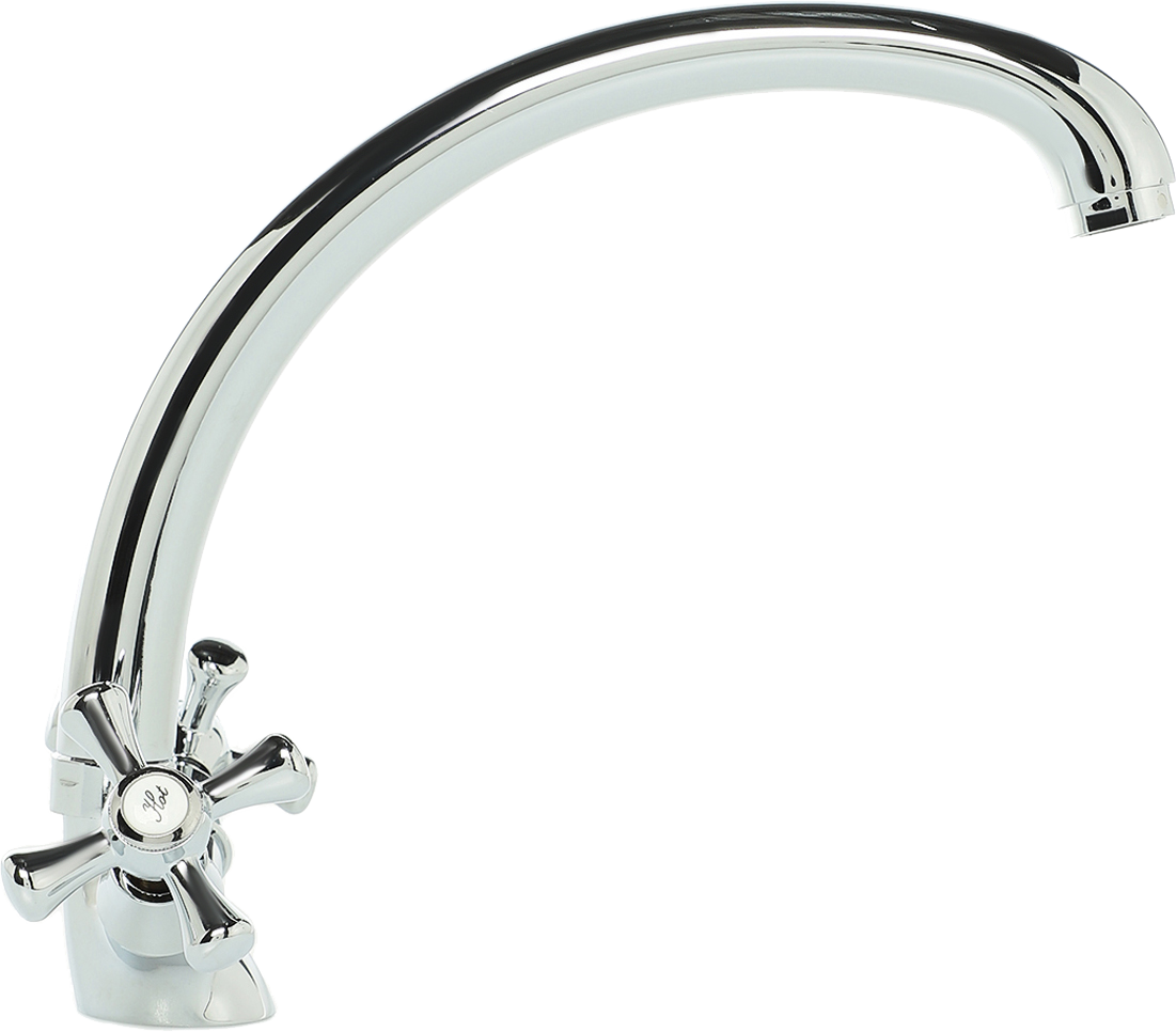 Смеситель для кухни двухвентильный хром Domaci "Равенна" D72-002cr - изображение 5