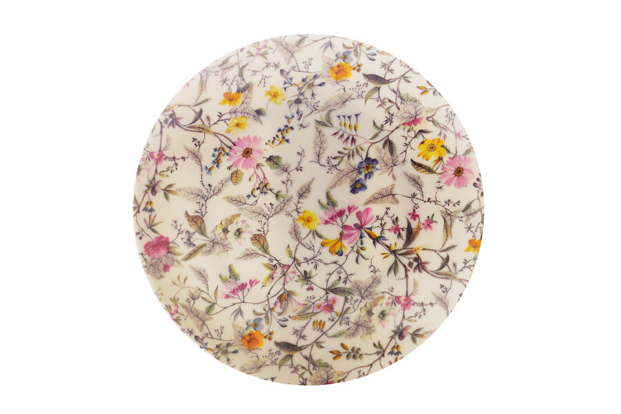 Тарелка фарфоровая 20 см белая с цветами &quot;Летние цветы&quot;