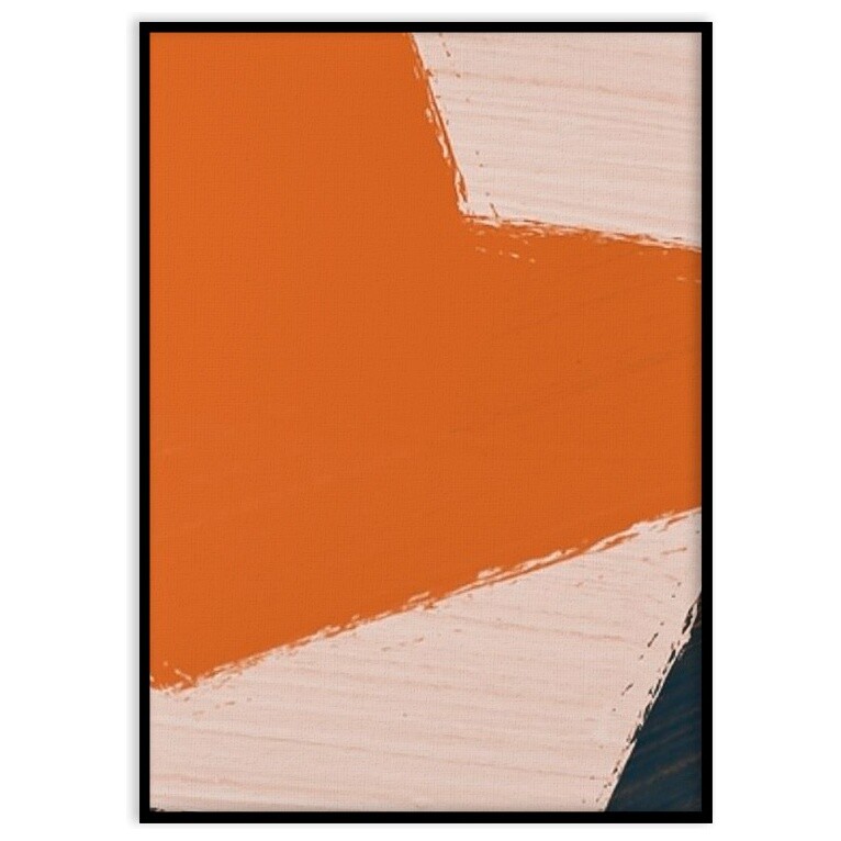 Постер на холсте в раме 60х40 см оранжевый, бежевый &quot;Абстракция №195&quot;