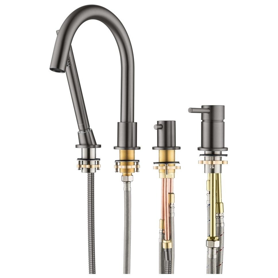 Смеситель на борт ванны оружейная сталь Aquatek "Европа" AQ1348BGM - изображение 9