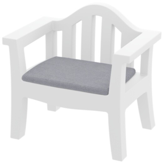 Кресло пластиковое с мягким сиденьем белое, серое Province