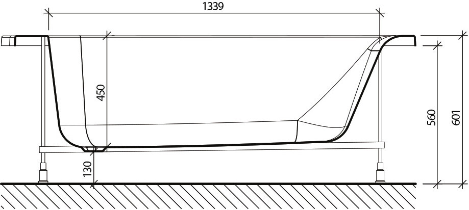 Ванна акриловая правая 90х160 см с каркасом белая Stworki "Ноттвиль" R SW2016090013R, SW5016090001 - изображение 4