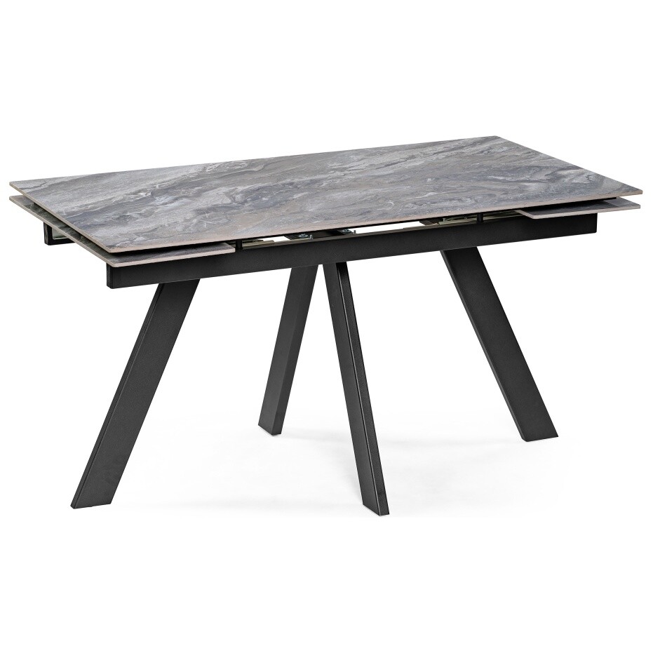 Обеденный стол раздвижной с керамической столешницей 80х140 см оробико, черный &quot;Невис&quot;