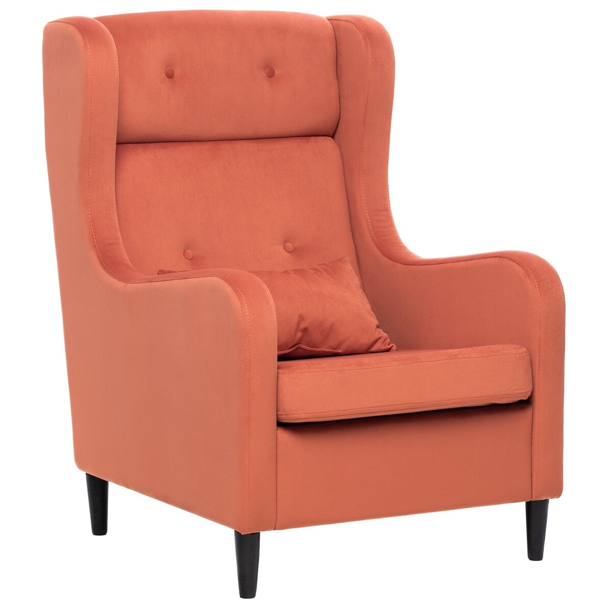 Кресло мягкое с подушкой и подголовником рогожка оранжевое &quot;Галант&quot;