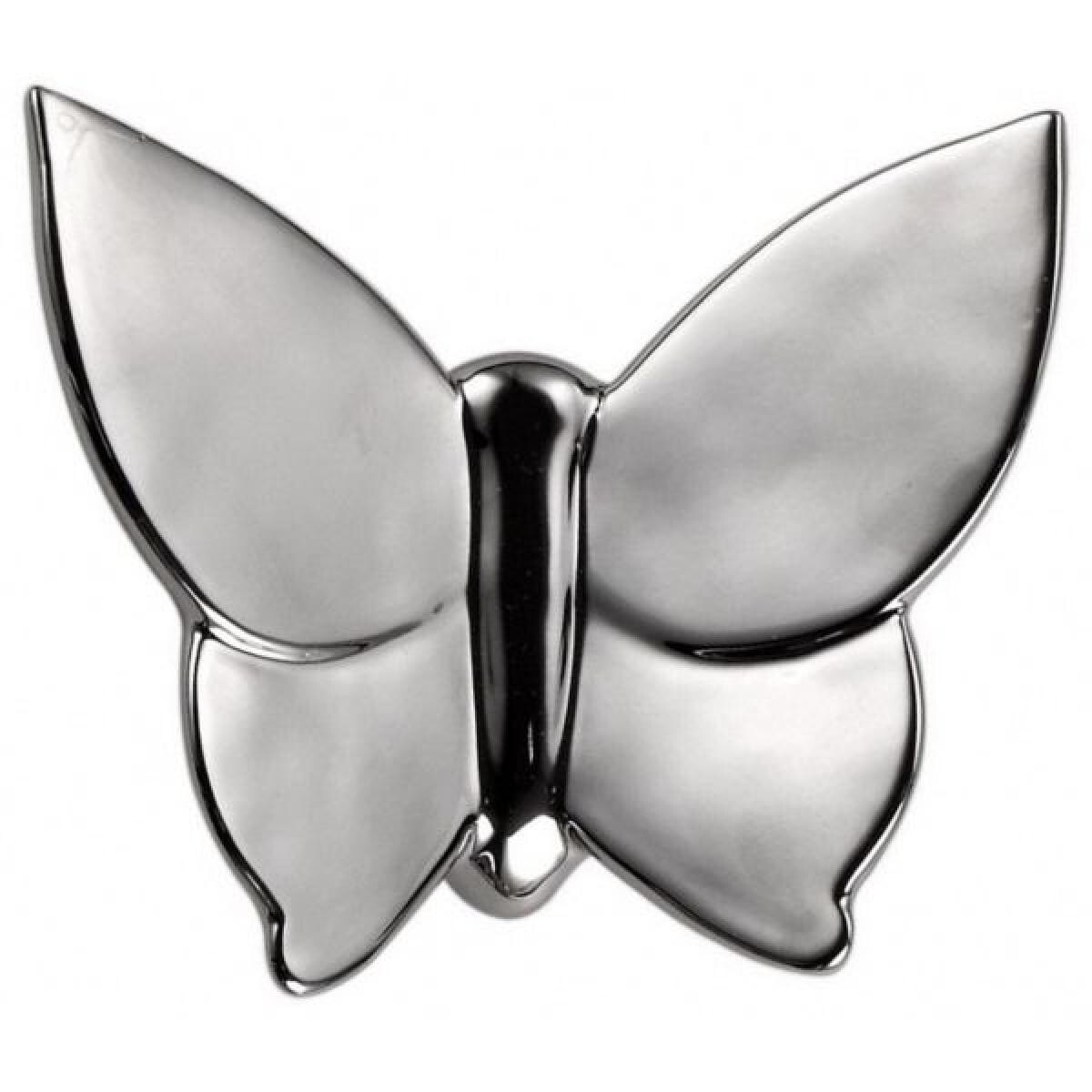 Декоративная бабочка Butterfly (серебряная)    h11 (9*11*4)
