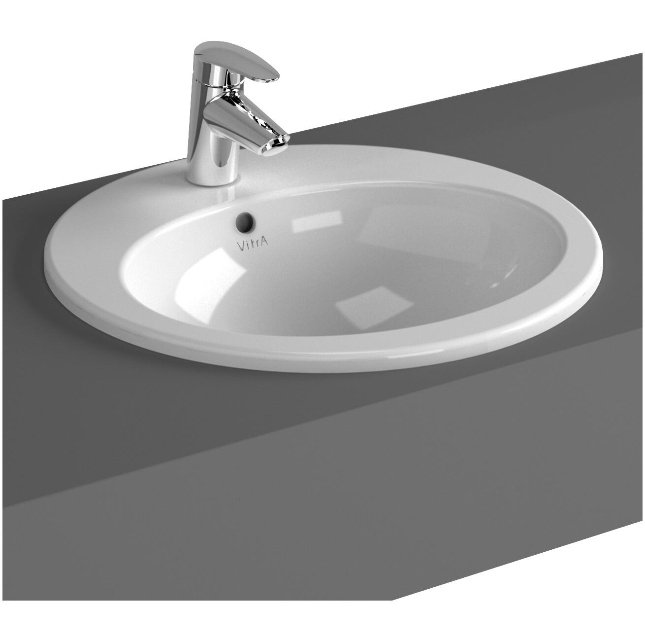 Раковина накладная фарфоровая круглая 48 cм белая Vitra S20 5467B003-0001