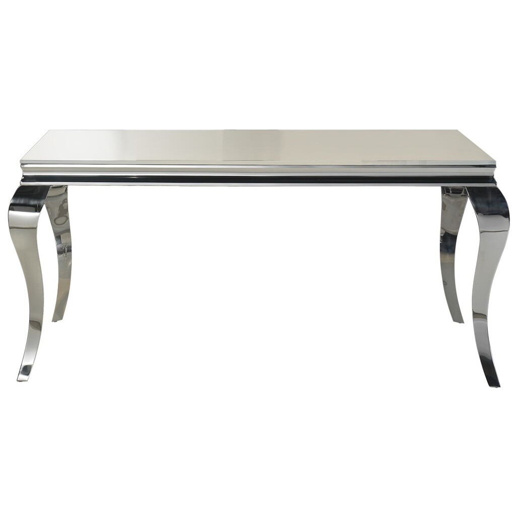 Обеденный стол стальной со стеклянной столешницей Barroque 160
