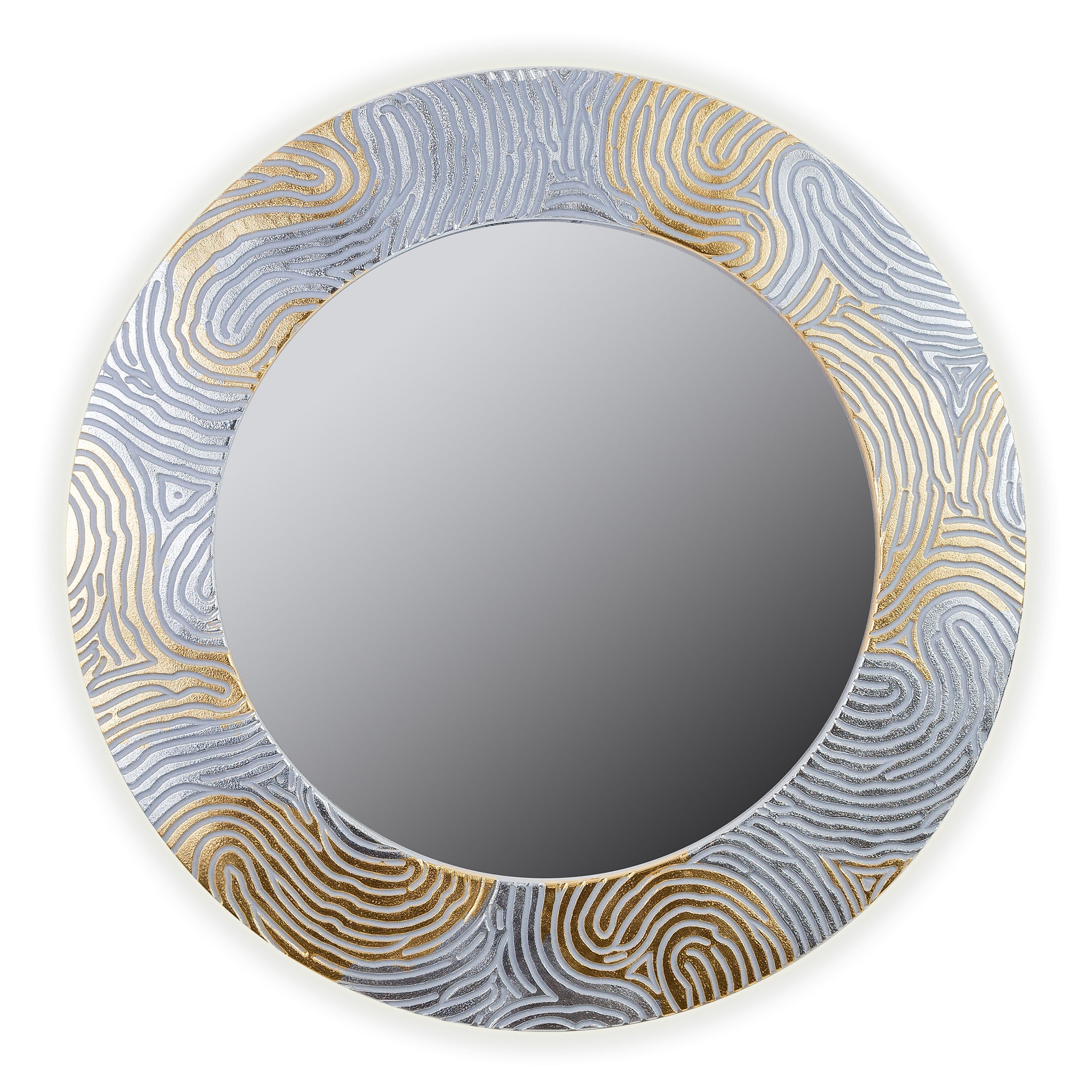 Зеркало круглое настенное золото с серебром FASHION MARK