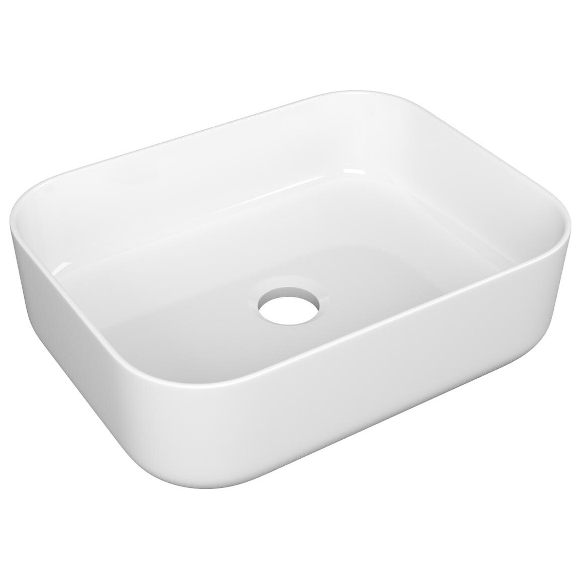 Раковина накладная прямоугольная фарфоровая белая Point &quot;Меркурий 50&quot; PN43832
