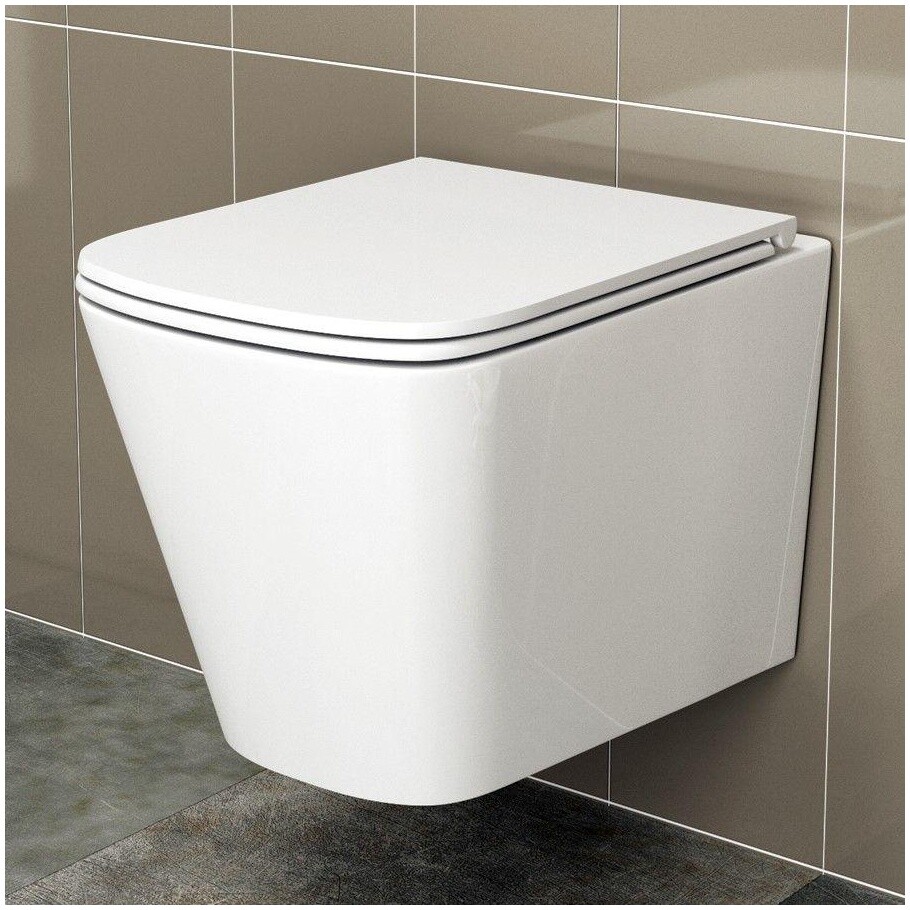 Унитаз подвесной Bauedge Bau Stil с инсталляцией Ewrika ProLT 0026-2020 и кнопкой смыва Ewrika 0051 - изображение 5