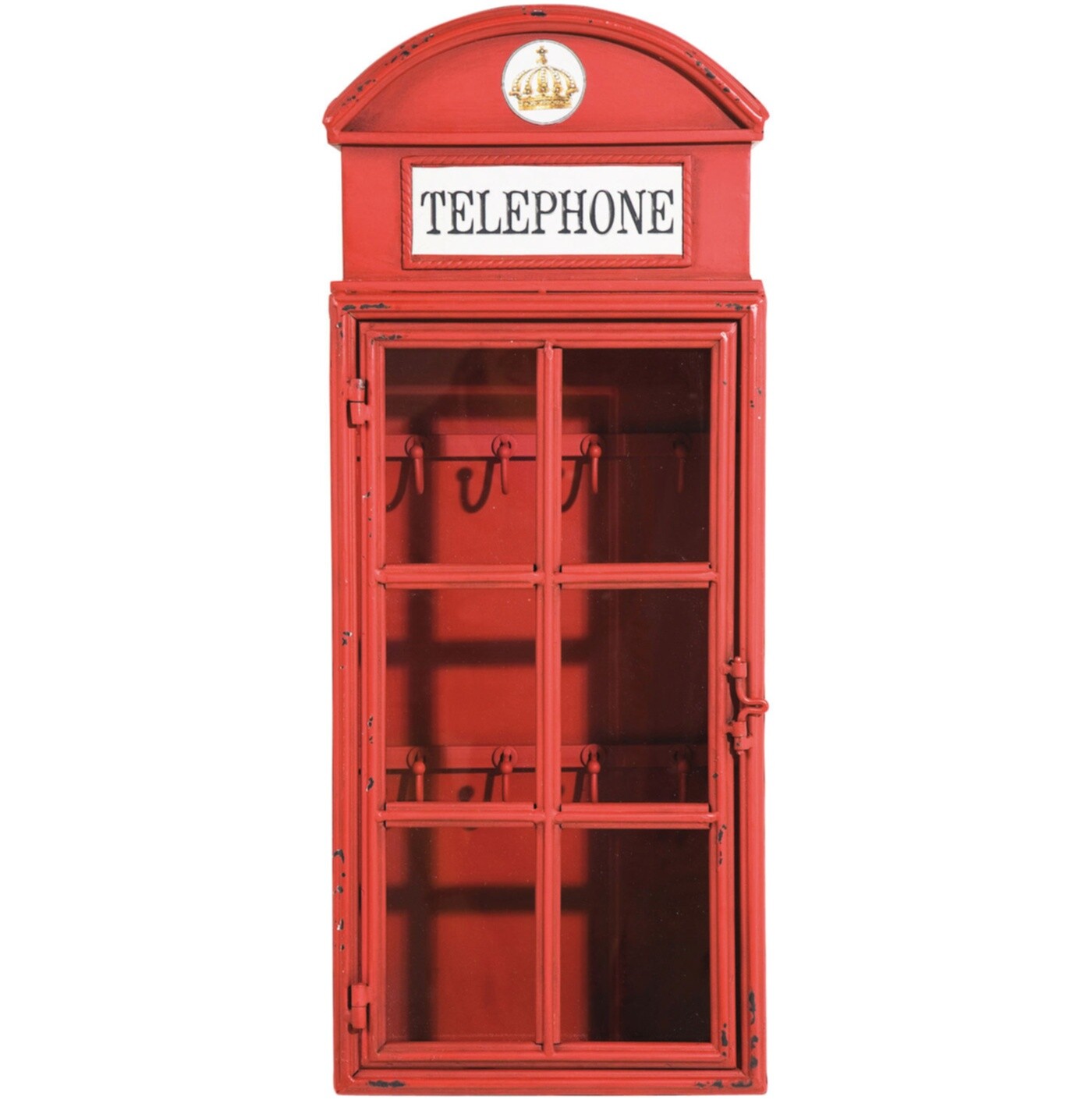 Ключница с дверцей красная London Telephone
