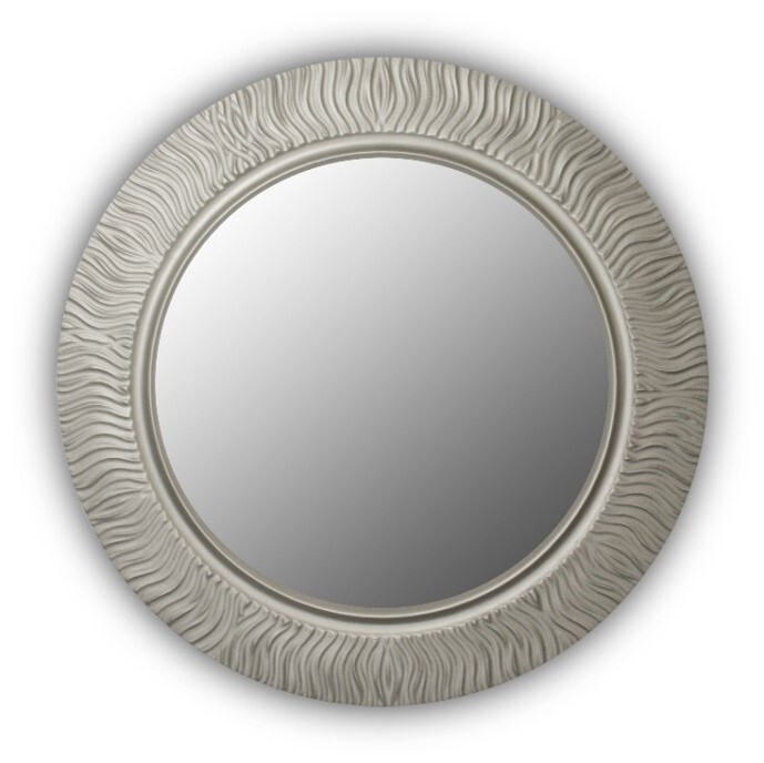 Зеркало настенное круглое серебро Fashion Wave