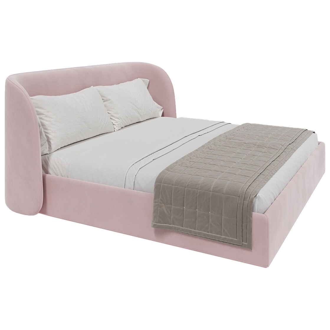 Кровать с подъемным механизмом евро 200х200 см розовая Classic