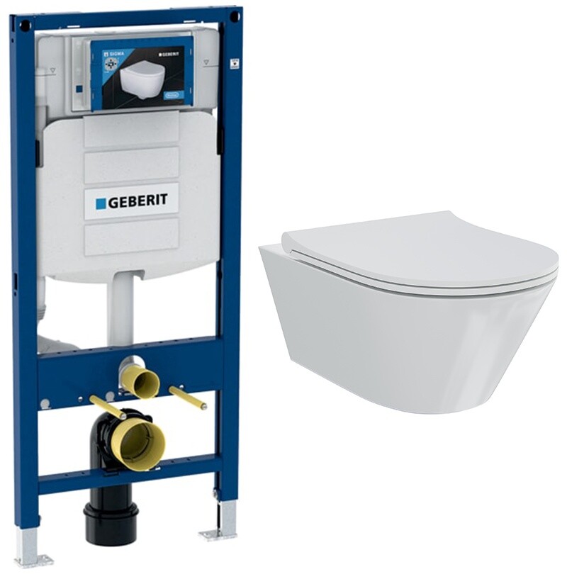 Унитаз подвесной белый Creto Logan L3 1003-001-L3W с инсталляцией Geberit Duofix UP320 111.300.00.5