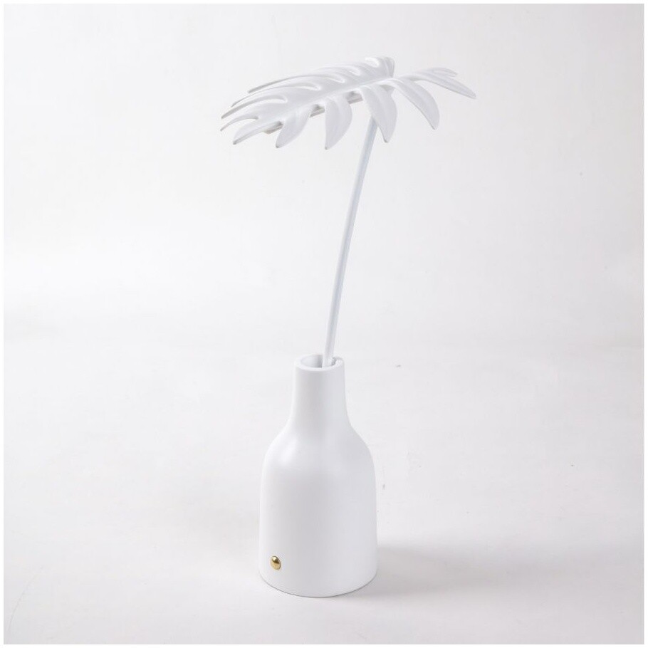 Лампа настольная светодиодная металлическая 33х10 см белая Leaf Light Stellou 09024