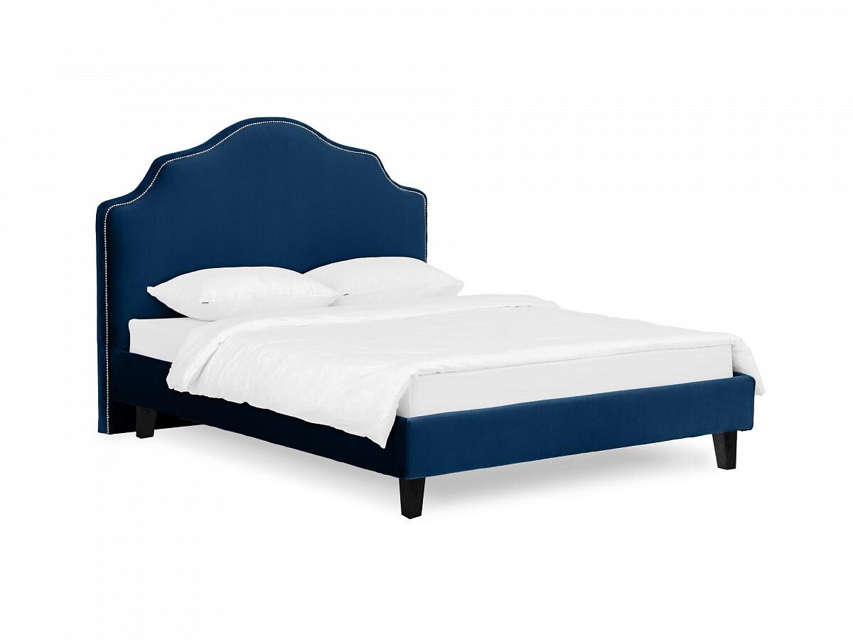 Кровать двуспальная 160х200 см синяя Queen II Victoria L