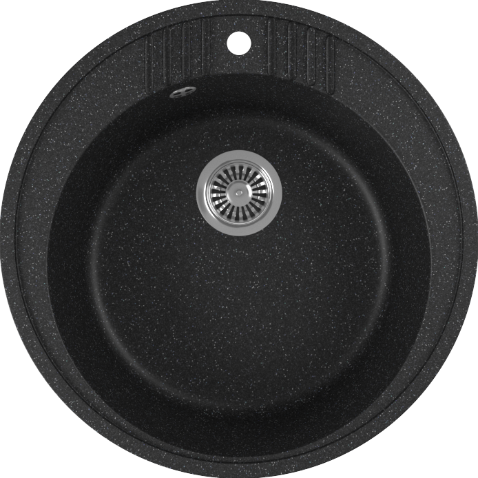 Мойка кухонная круглая мраморная черная Domaci &quot;Бьелла&quot; DMC-05S-308