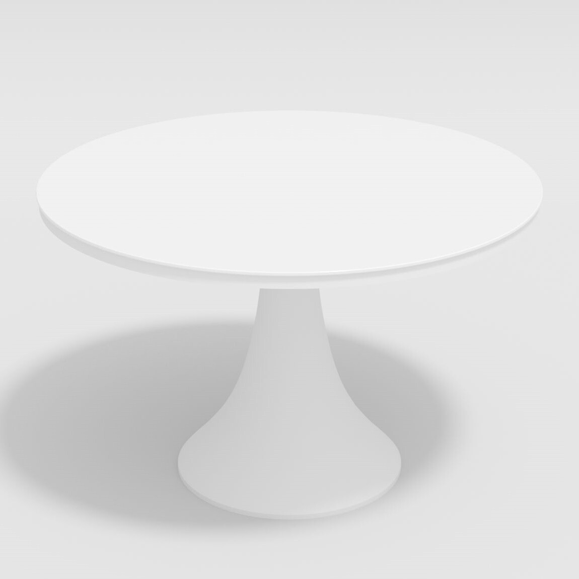Обеденный стол круглый белый со стеклянной столешницей Voglie round