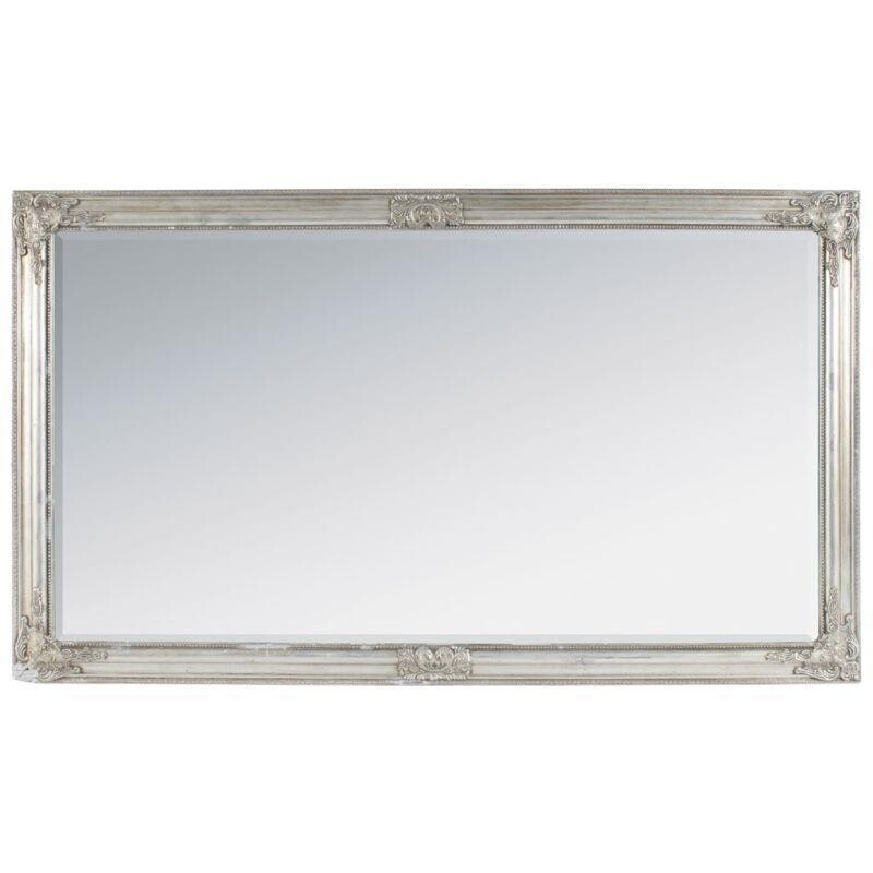 Зеркало настенное прямоугольное длиной 142 см серебристое
