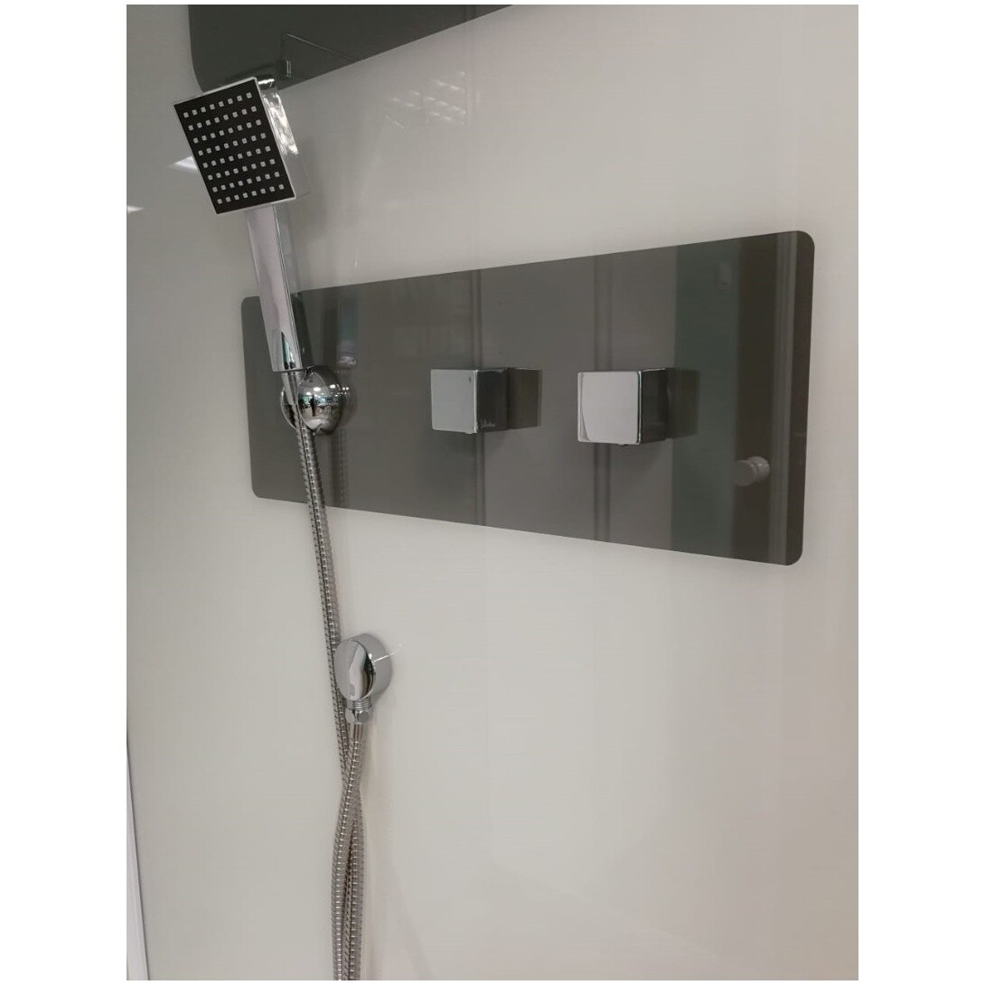 Душевая кабина ассиметричная левая со средним поддоном 80х120 см белая Parly BMM120L - изображение 7