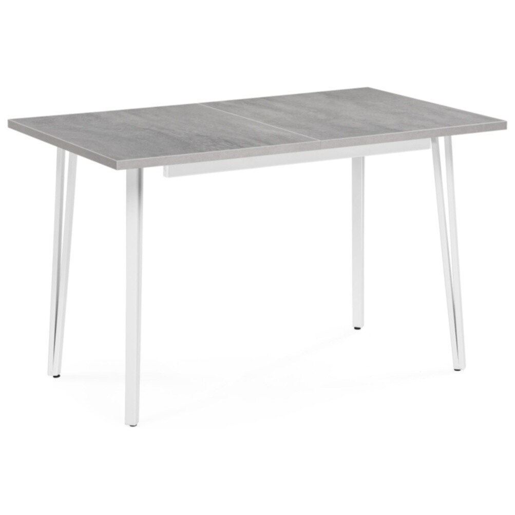 Обеденный стол деревянный раздвижной бетон, белый &quot;Денвер Лофт&quot;