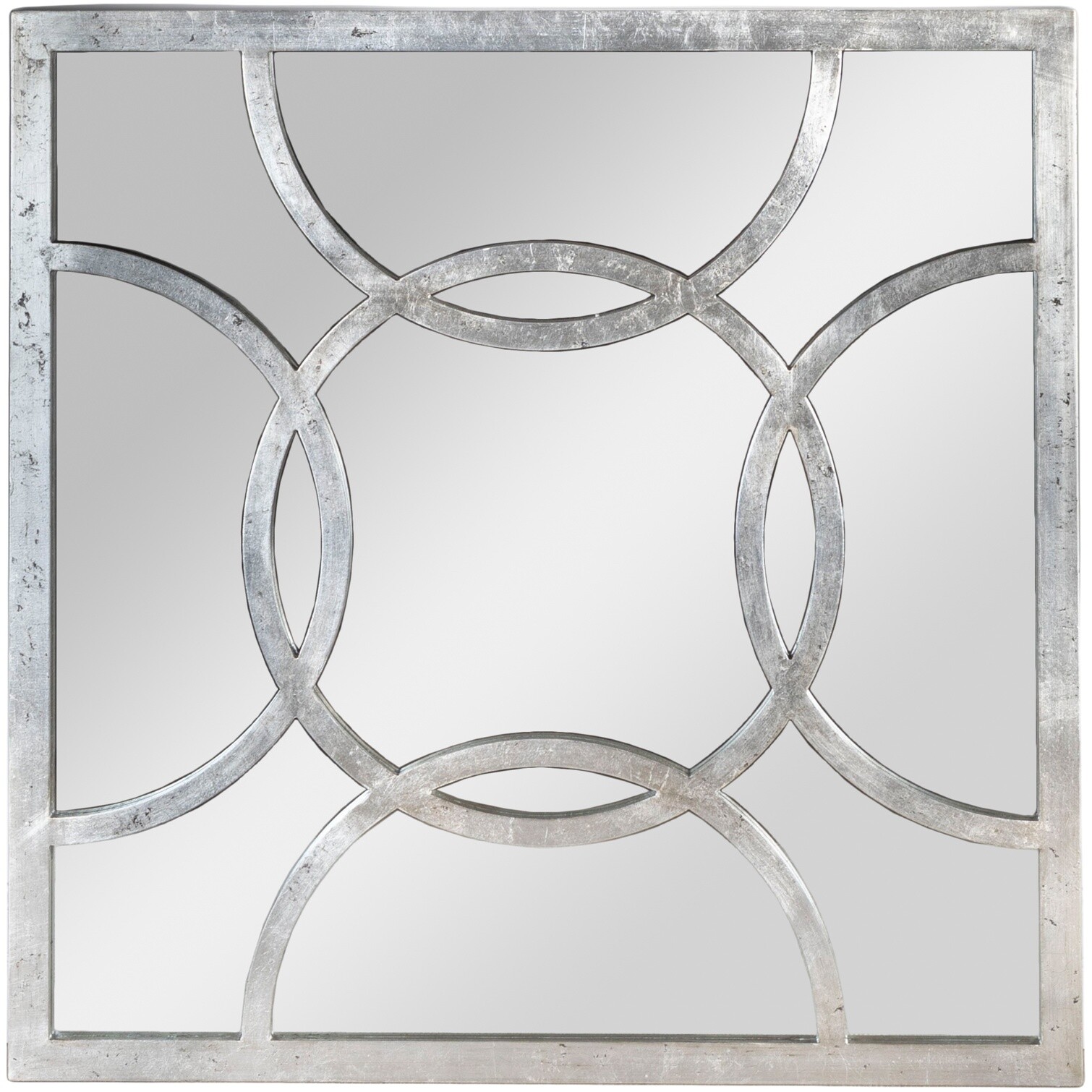 Зеркало настенное квадратное серебро 80х2х80 см