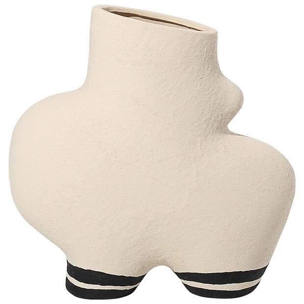 Ваза настольная керамическая 28х27 см песочная White sand ceramic vase