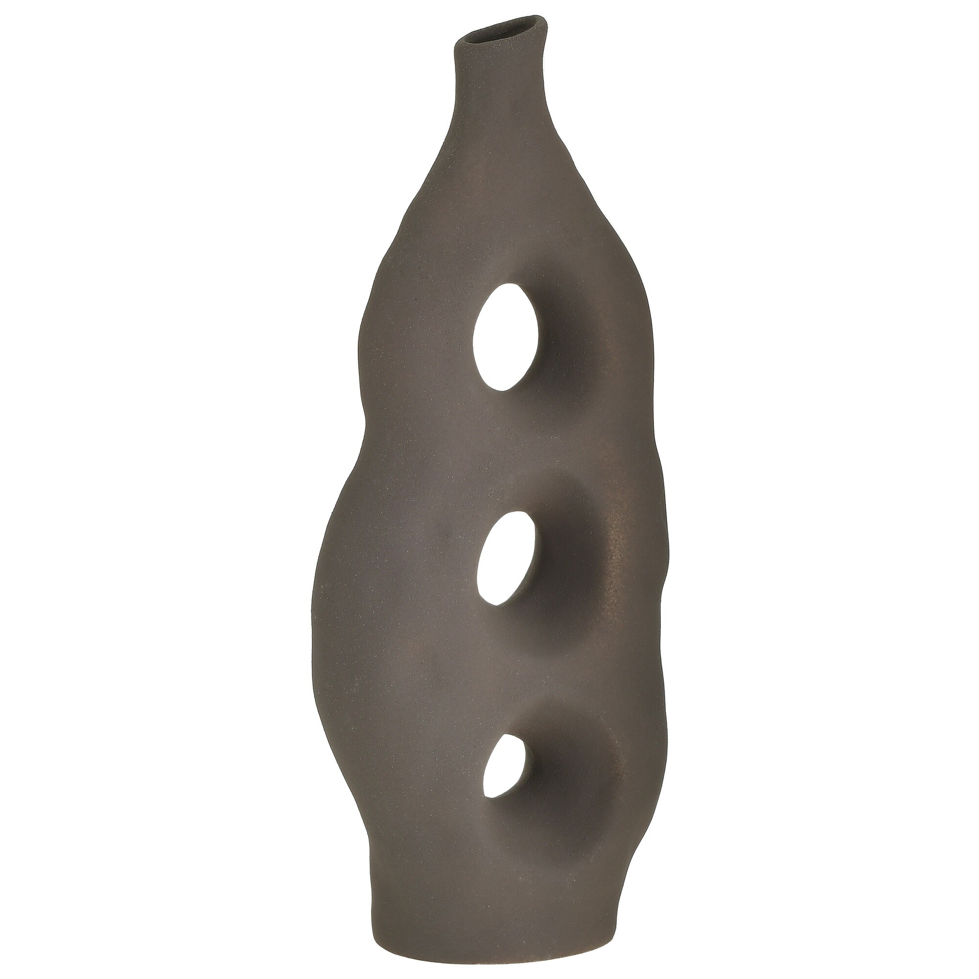 Ваза настольная керамическая 35х15 см коричневая Form 111655