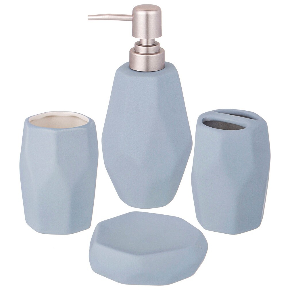 Аксессуары для ванной комнаты керамические 4 шт синие ARM-755-242