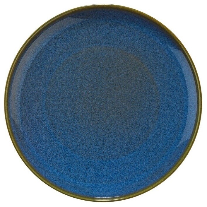 Тарелка фарфоровая с бортом 27 см синяя Crouton Blue