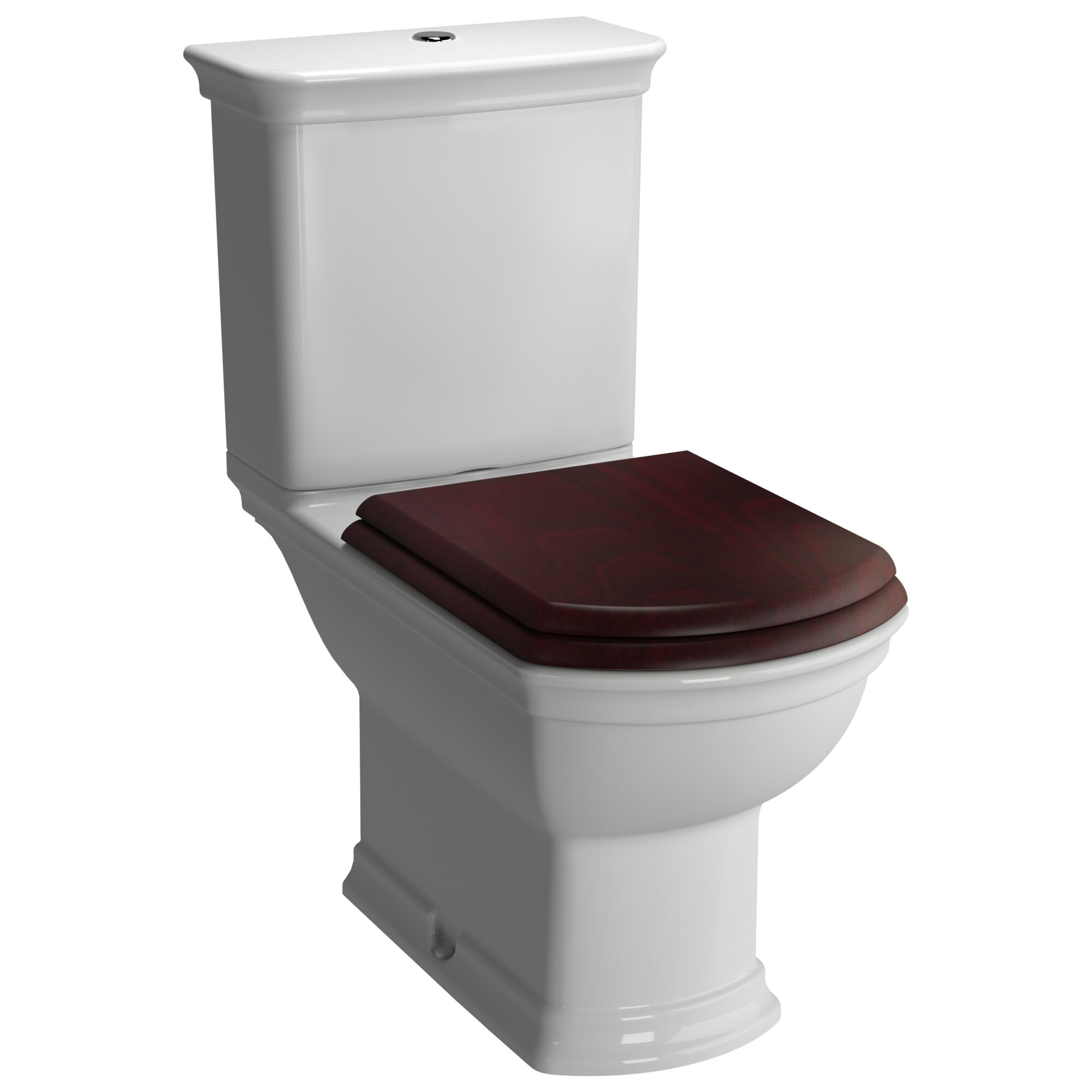 Унитаз напольный с деревянной крышкой белый, коричневый Vitra Serenada 9722B003-7204