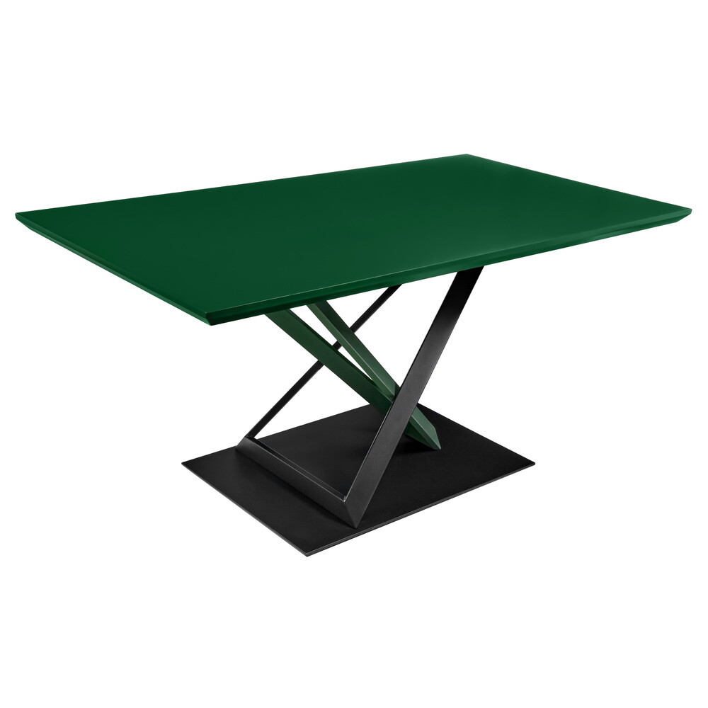 Обеденный стол прямоугольный на металлических ножках 90х160 см зеленый Jusper