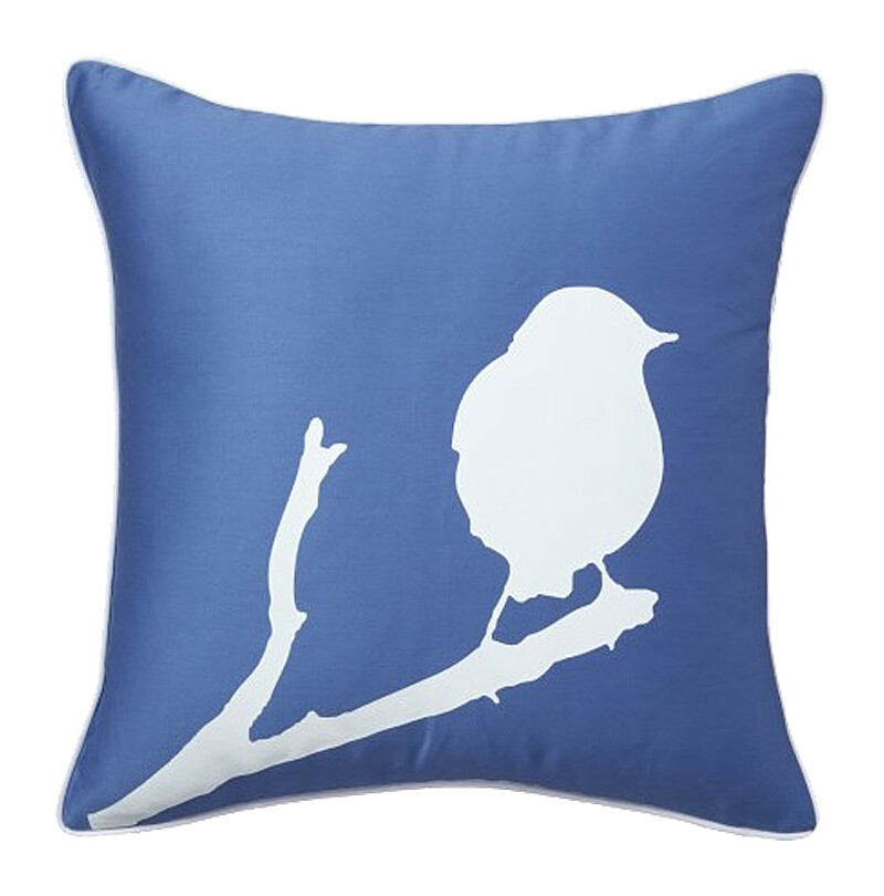 Подушка с птичкой Lone Bird Diamond-Blue