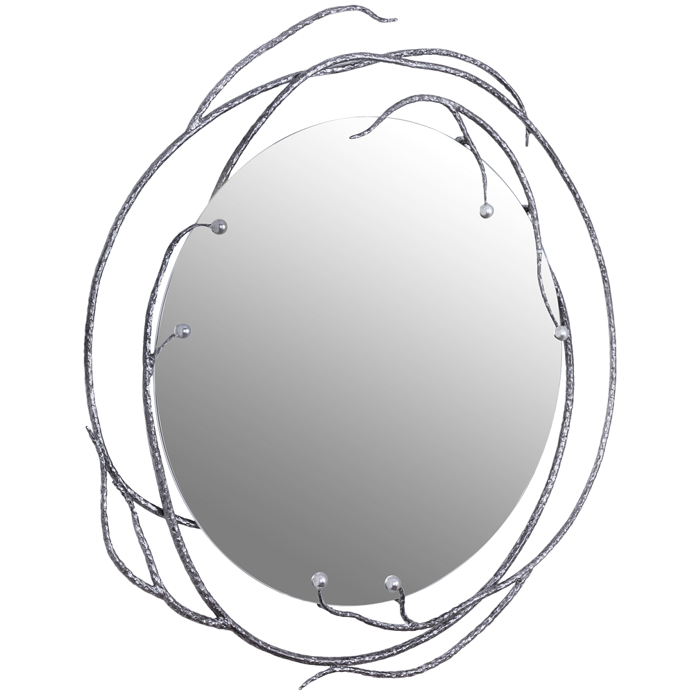 Круглое зеркало серебро Calypso