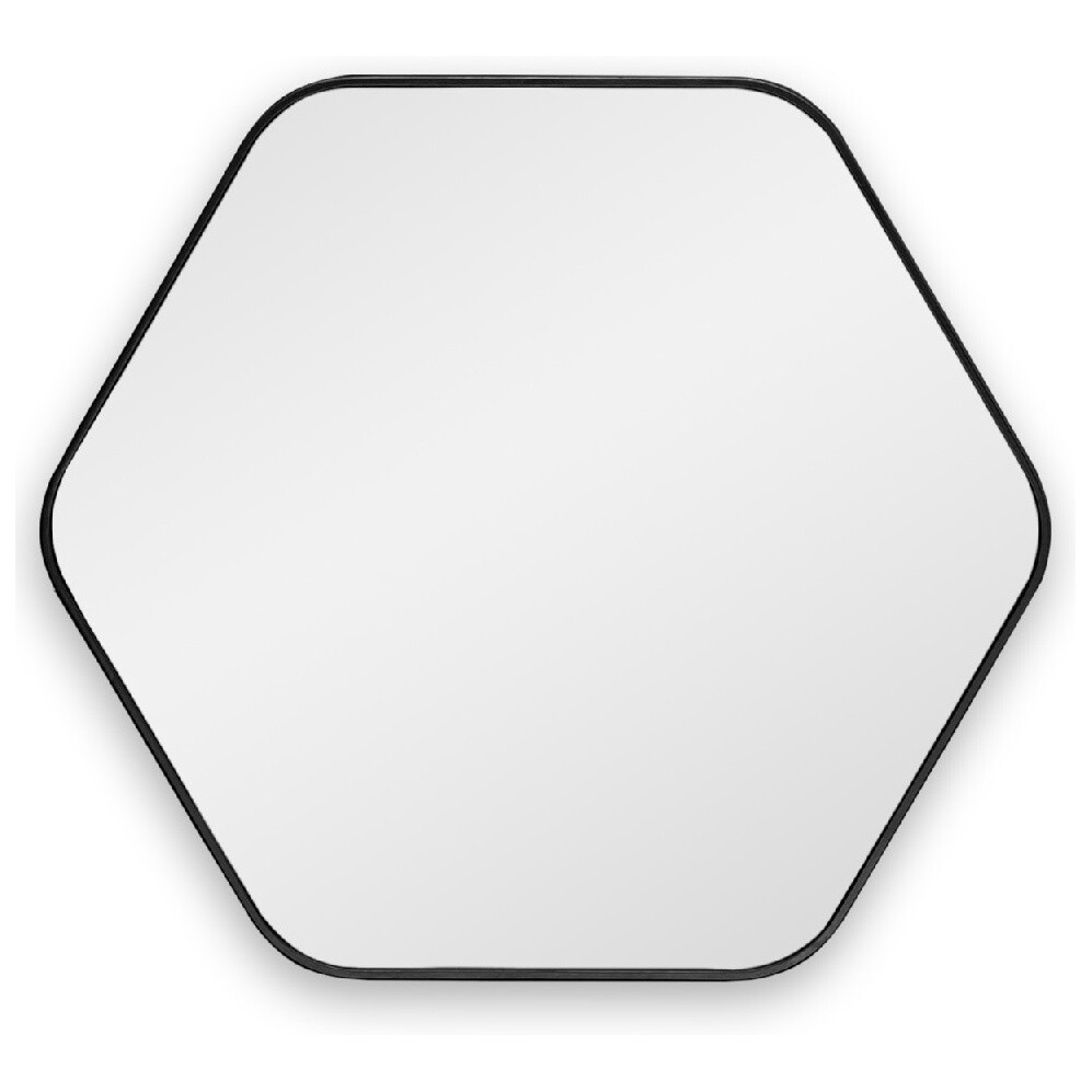 Зеркало настенное ромб в тонкой раме черный матовый Hexagon M Black Smal