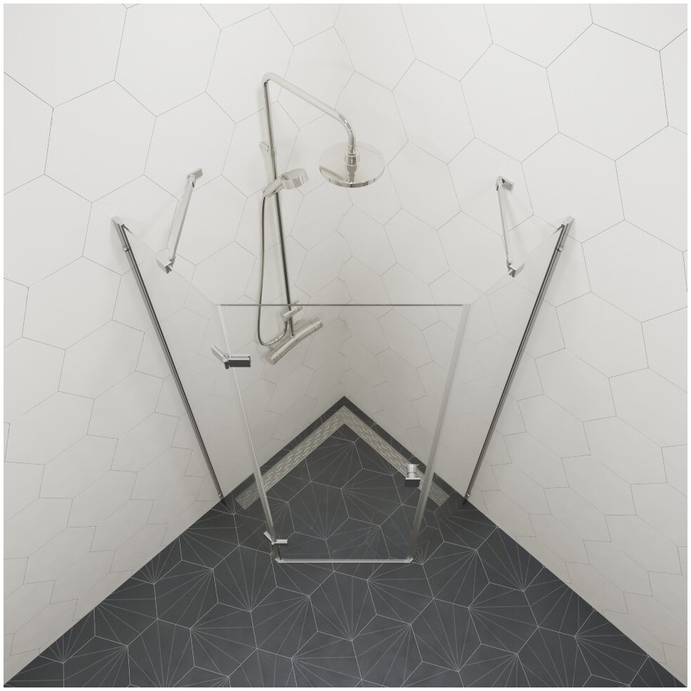 Душевой уголок пятиугольный 90х90 см хром Triton "Сигма-Хром" Щ0000054219 - изображение 7