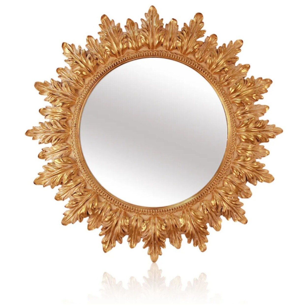 Зеркало круглое в золотой раме &quot;Альба&quot; неаполитанское золото