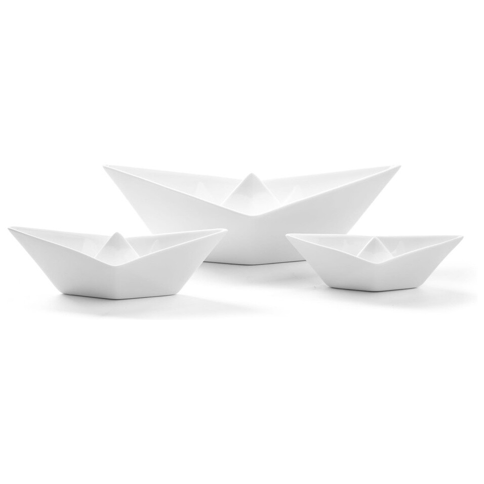 Кораблик-оригами фарфоровый белый Memorabilia My Boats, 3 шт