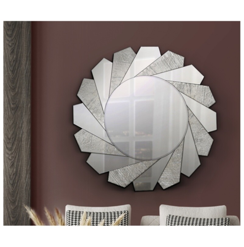 Зеркало настенное серебряное 100 см Flavia Silver Pan